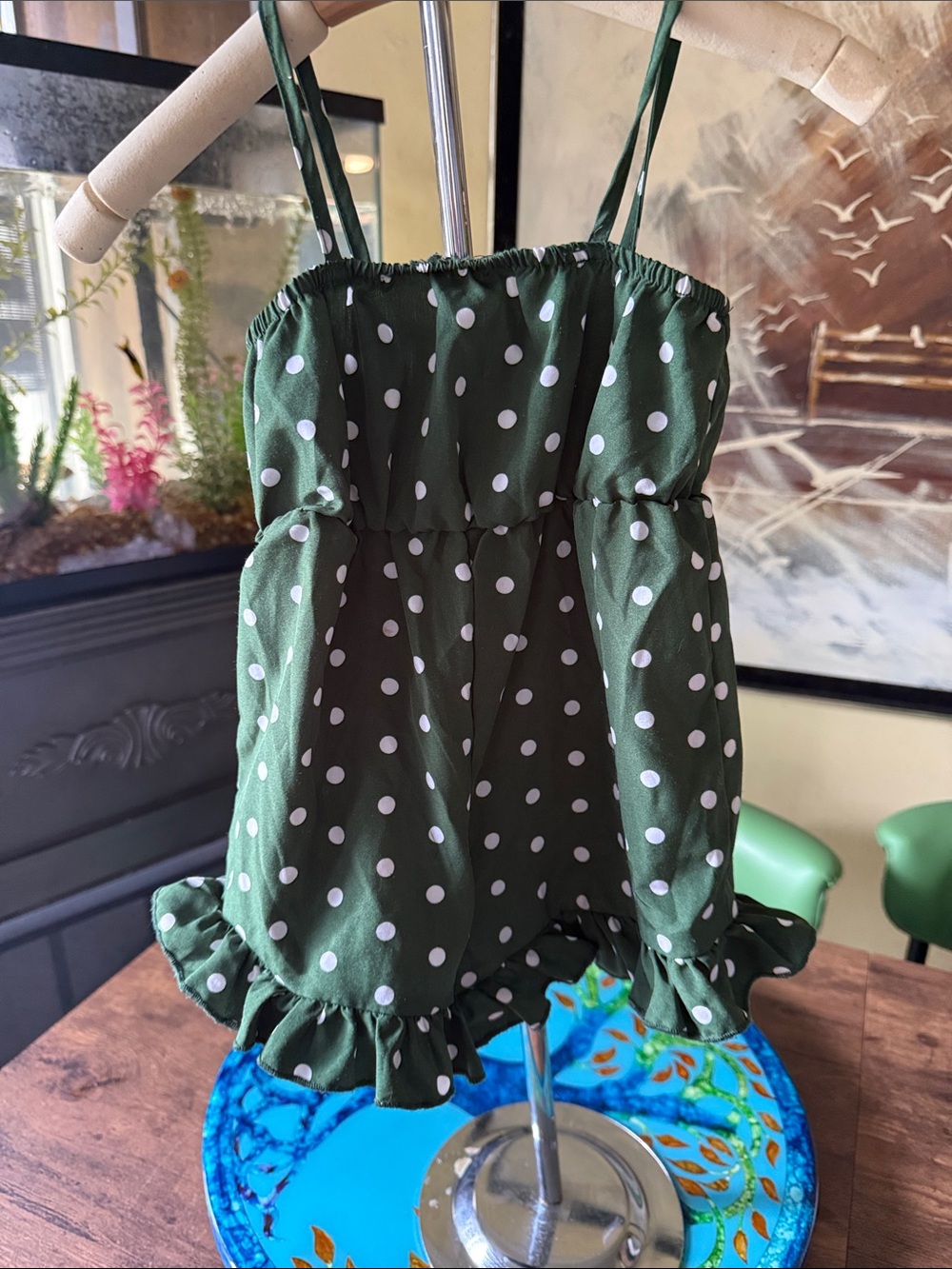 Polka Dot Green Ruffled Baby One-Piece Bodysuit
